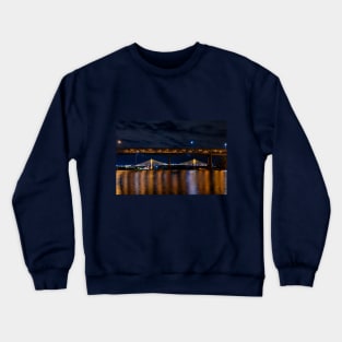 Portland, Oregon Bridge Reflection at Night Crewneck Sweatshirt